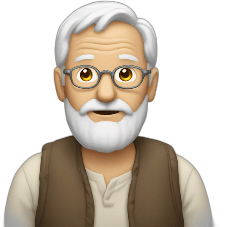 old man with his herat in his hand emoji