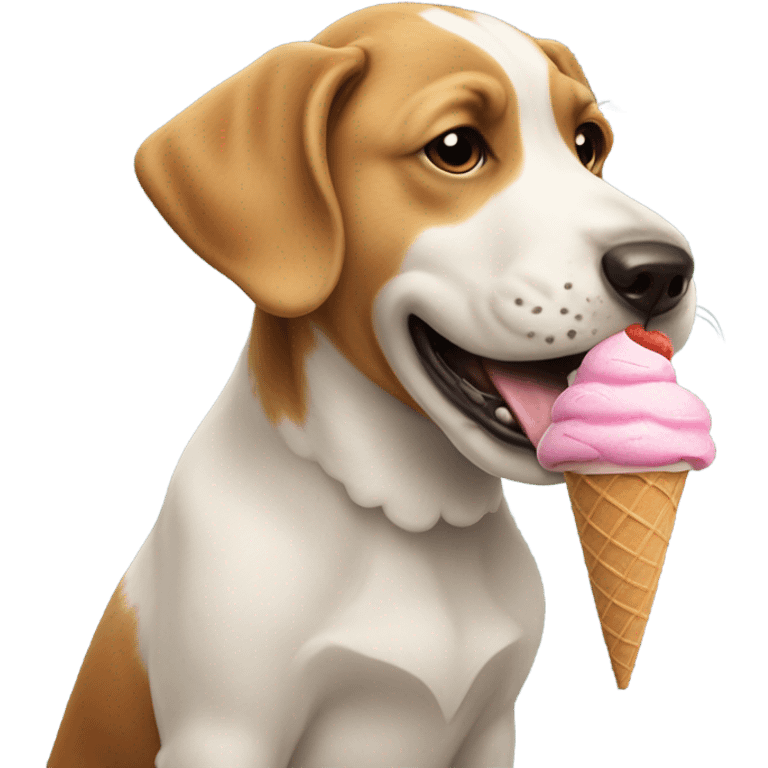 Dog eating ice cream emoji