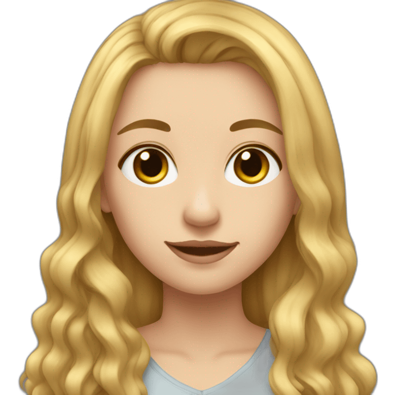 Young woman with long blond/brown hair and fair complexion emoji