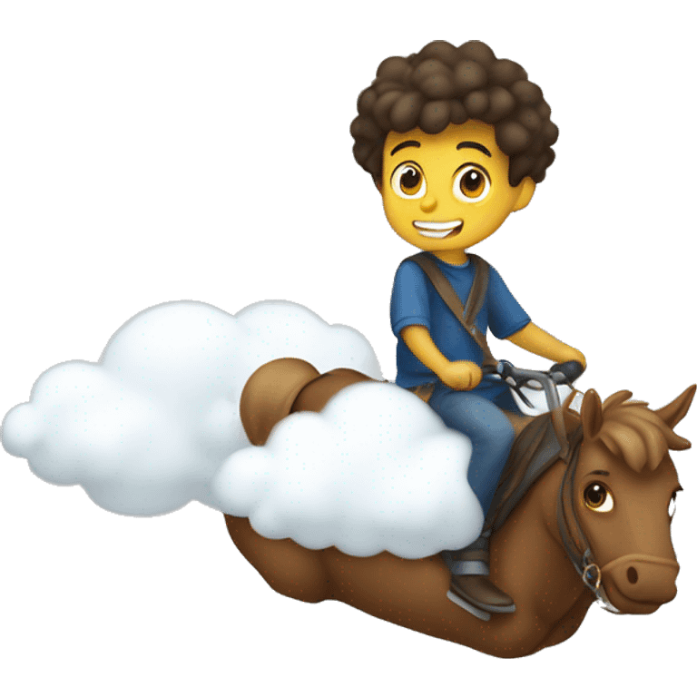 Boy riding cloud emoji