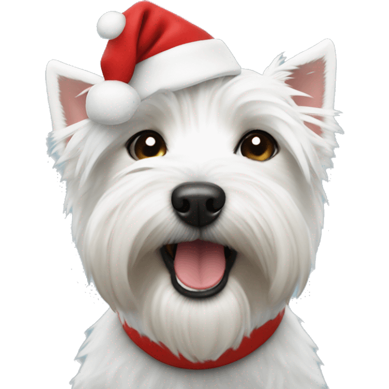 Westie wearing a Santa hat  emoji