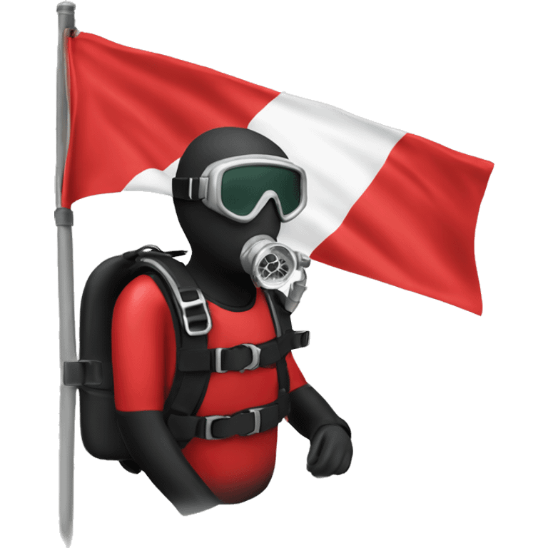 Official Scuba Diver Red flag only emoji