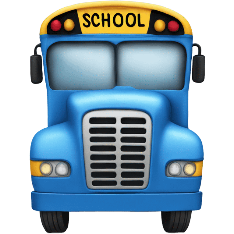 blue school bus emoji