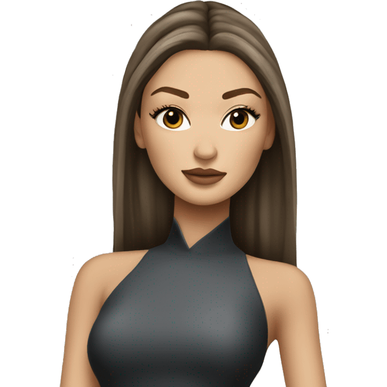 gigi hadid dark hair long dress emoji