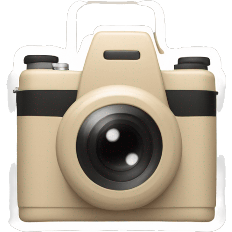 beige Palaroid camera with a photo card sticking out of it emoji