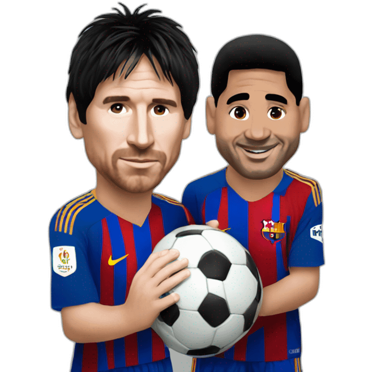 Messi with Maradona emoji