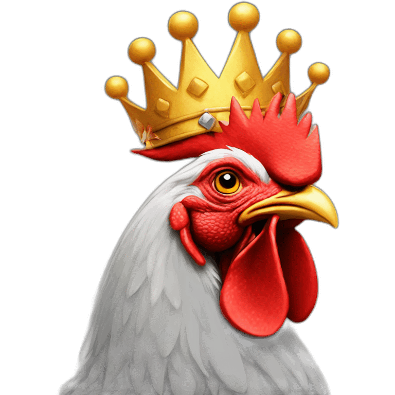 angry rooster having a crown on his head emoji