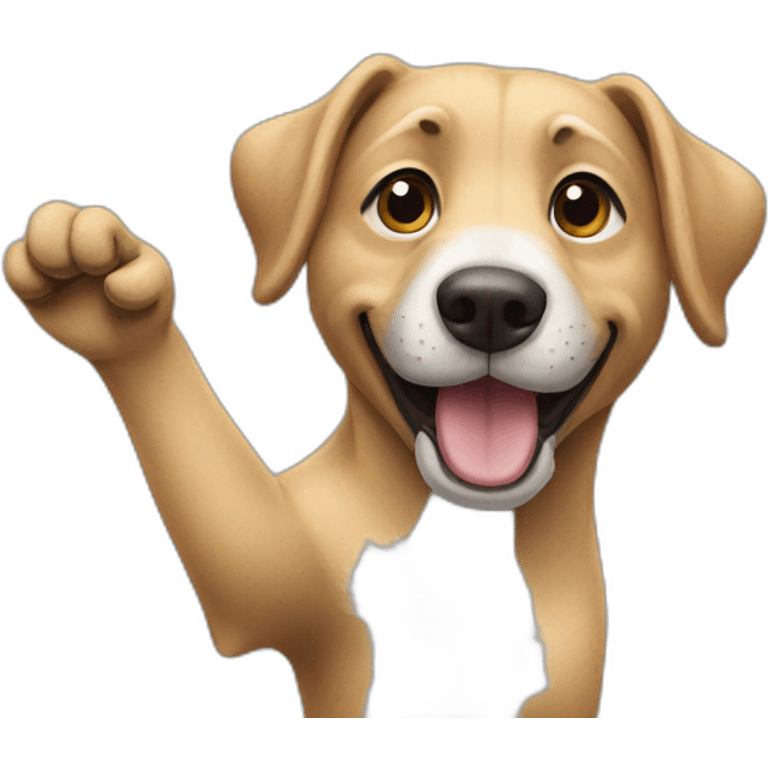 Dog waving hand emoji