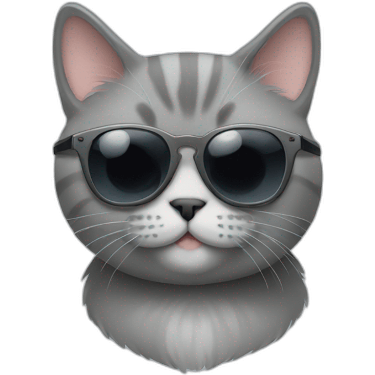 grey munchkin cat with sunglasses emoji