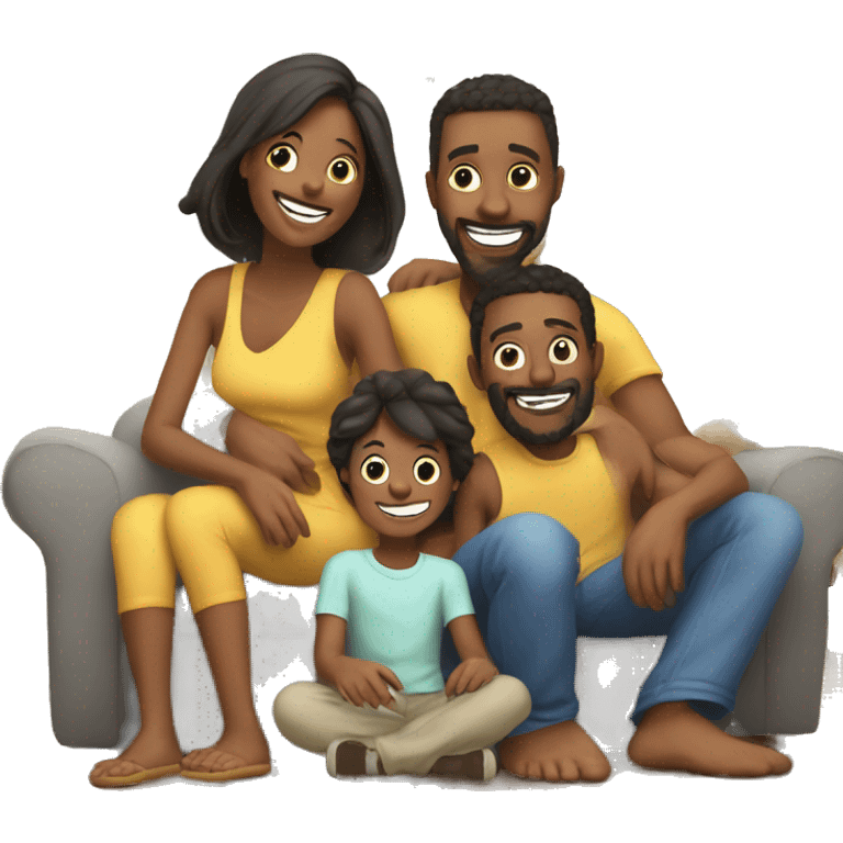 happy family indoors moments emoji