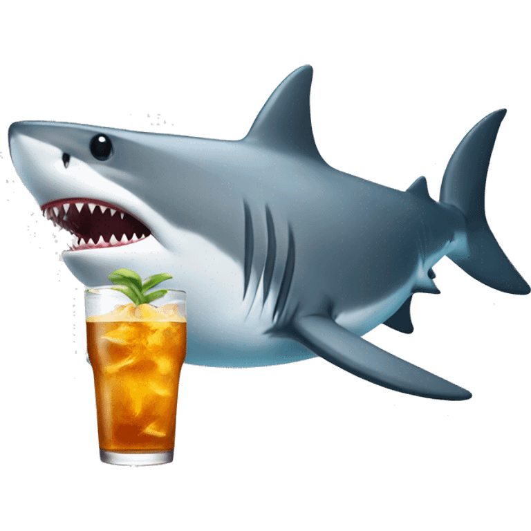 Shark with drink  emoji