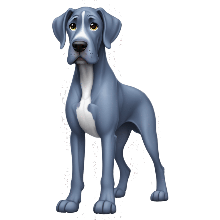 Blue great dane full body emoji