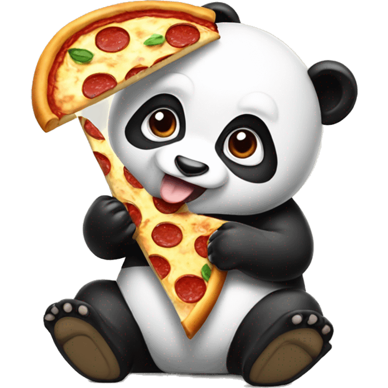 Panda eating pizza emoji