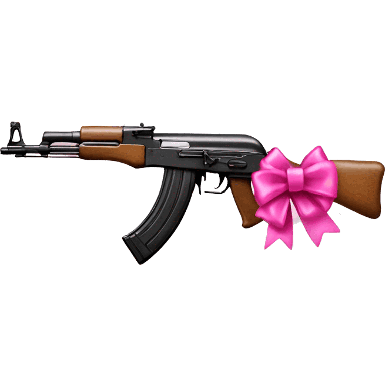 ak47 with a pink bow on it  emoji