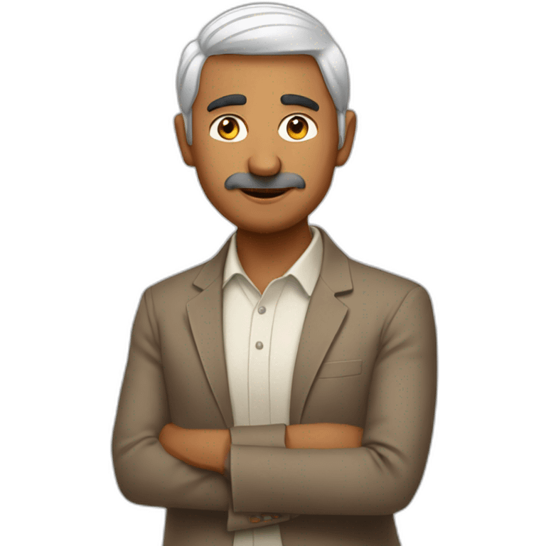 indian man speaking fake news emoji