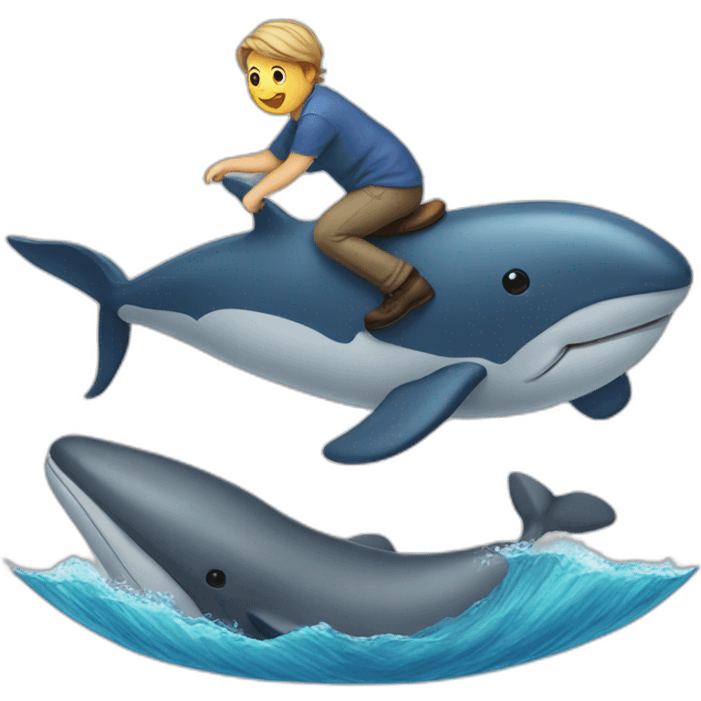 cat riding a whale emoji