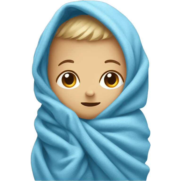 a little baby wrapped in blue blanket emoji