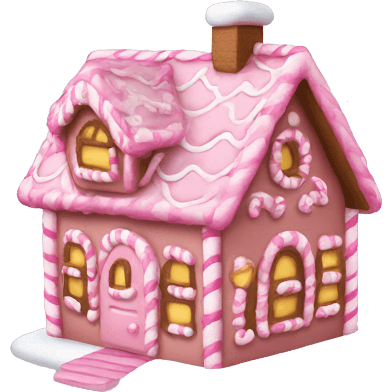 Pink gingerbread house emoji