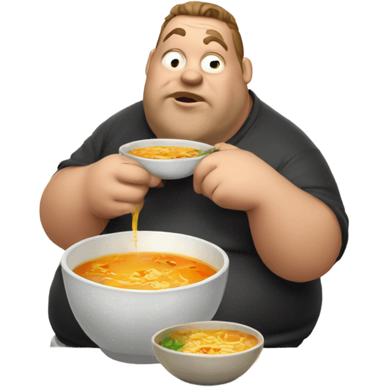 fat guy eating soup emoji