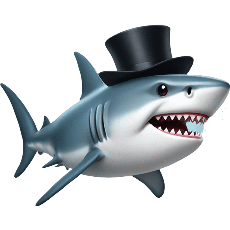 Shark with a top hat emoji