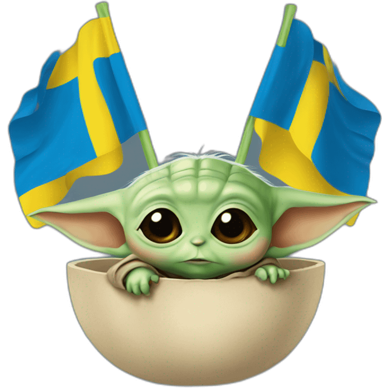 baby yoda  Ukraine flag emoji