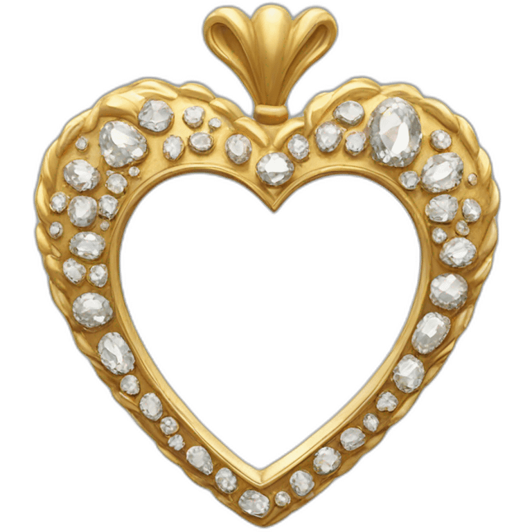 fancy gold and diamond heart mirror emoji