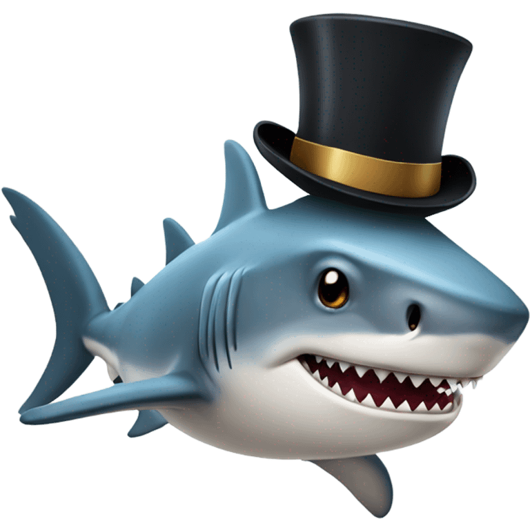 shark with tophat emoji