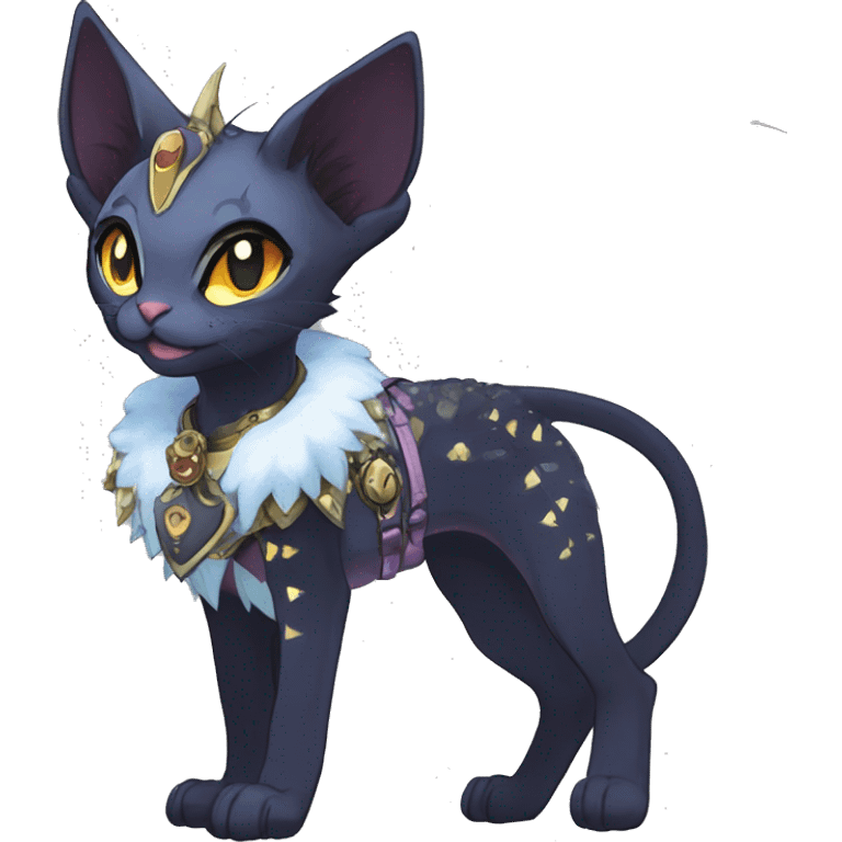 cool punk magical kawaii anime edgy distinguished ethereal elegant beautiful fantasy black ethereal fantasy nargacuga-Noivern-sphynx-Quiana-Fakemon collar harness jewels full body emoji