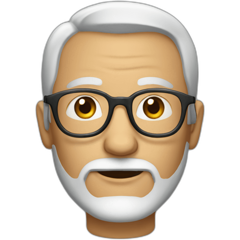 Man with slightly greying beard round glasses emoji