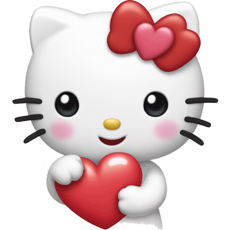 hello kitty with heart emoji