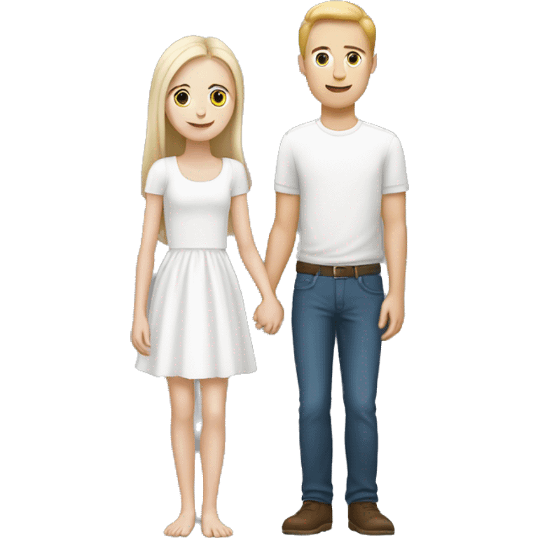 White skinned guy holding white skinned girl’s hand emoji