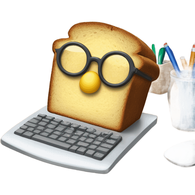 Loaf of Banana bread working an office job emoji