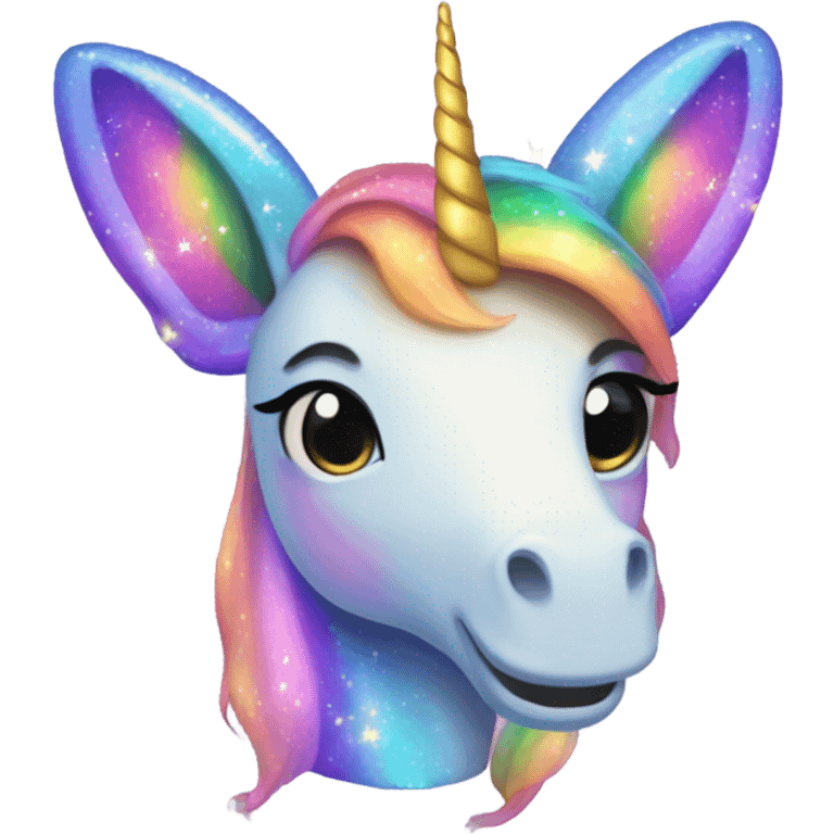 Whimsical rainbow unicorn horned sparkling butterfly  emoji