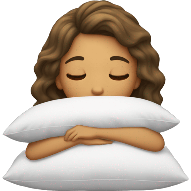 A girl laying her head on a pillow emoji