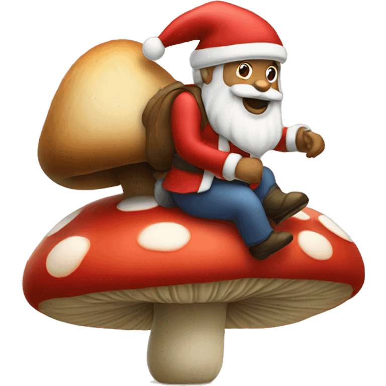 Santa riding a mushroom emoji