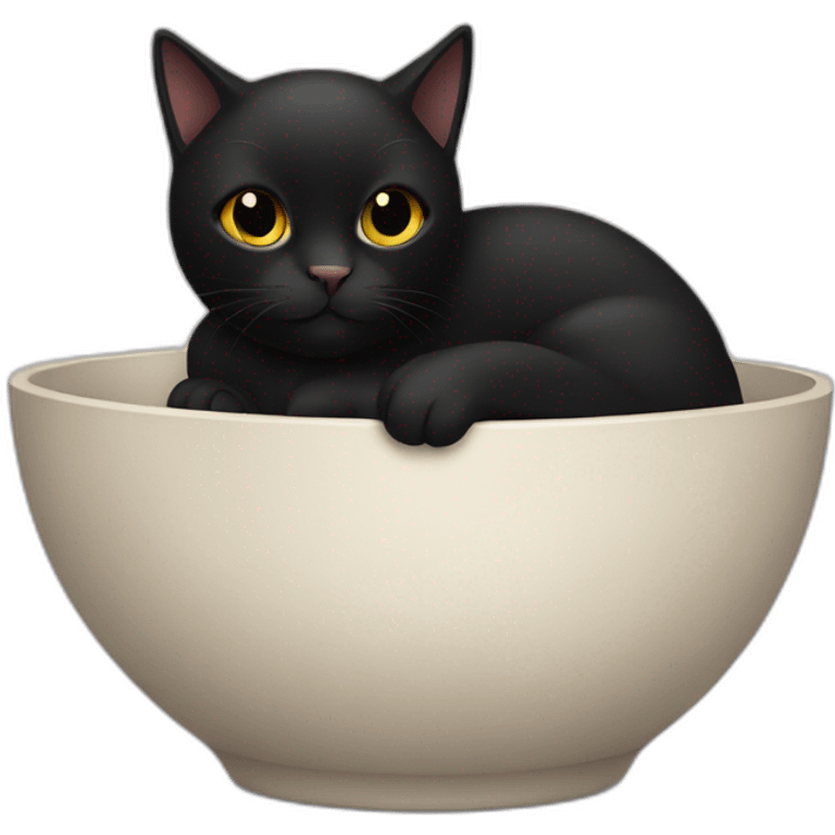 black cat in a bowl emoji