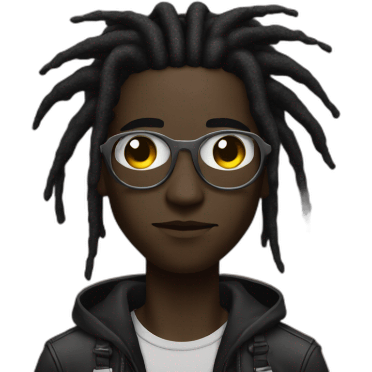 a black cyberpunk guy with dreads emoji