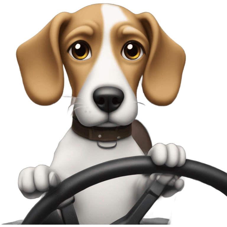 Dog driving a van emoji