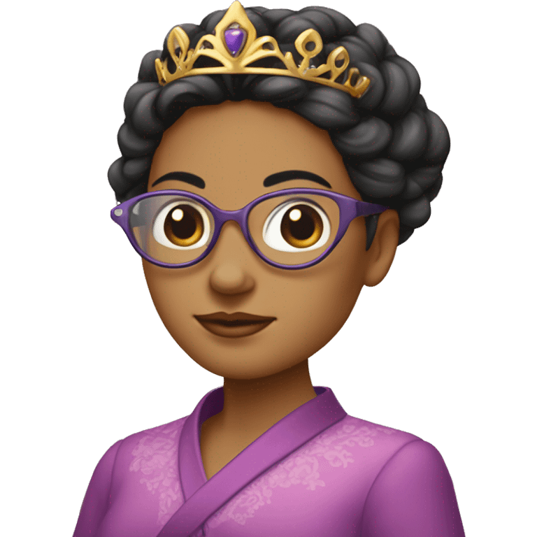 Princesse avec des lunettes rondes et de l’acné  emoji