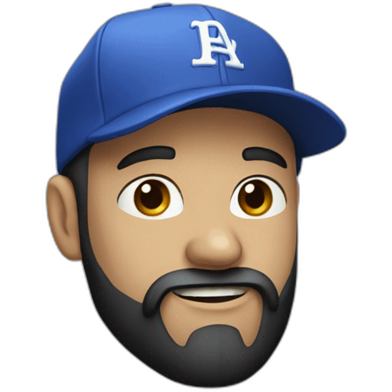 white guy with black beard and baseball hat emoji