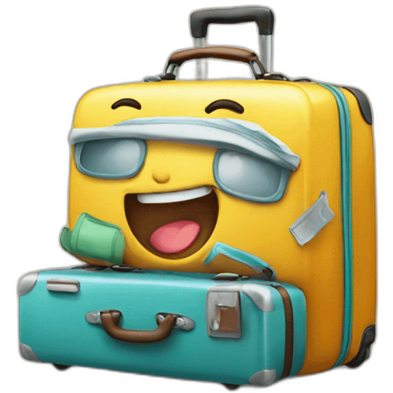 happy luggage emoji