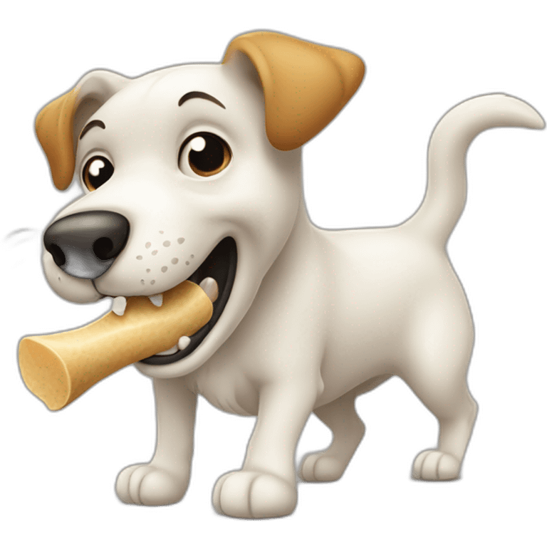 dog biting a bone emoji