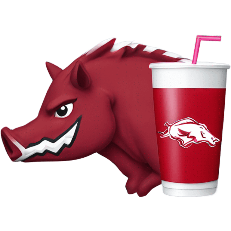 Arkansas Razorback with Red Bull drink emoji