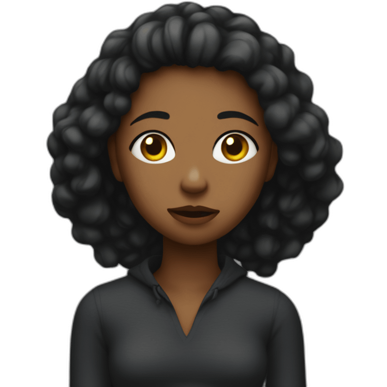 Fille noire qui pleure emoji