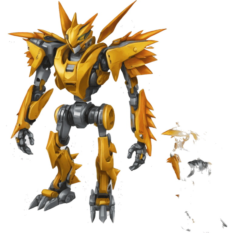 mechanical spiky Medabot-raptor-dragon-Bionicle-mecha full body emoji