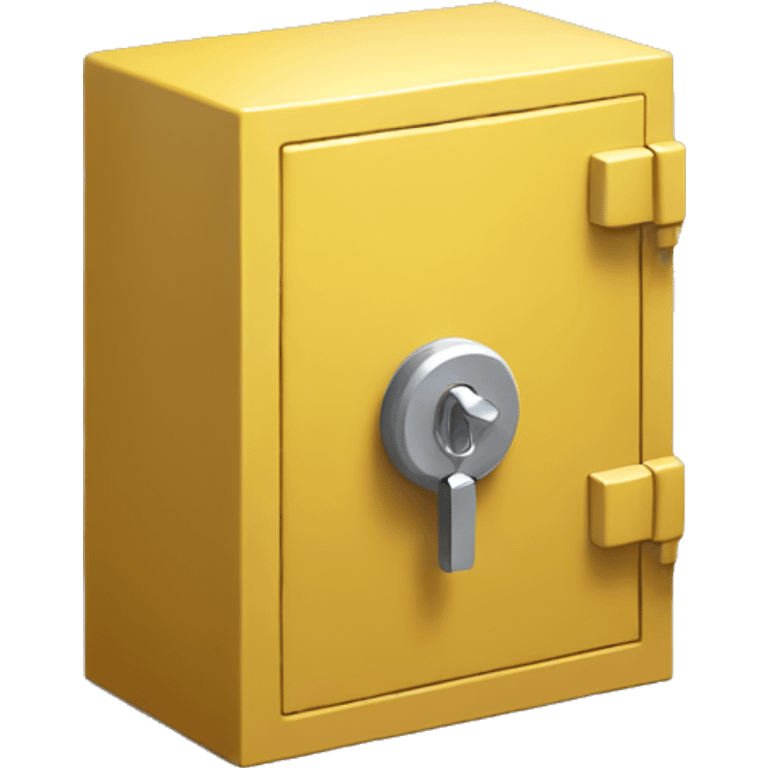 3d  isometric small safe in yellow emoji