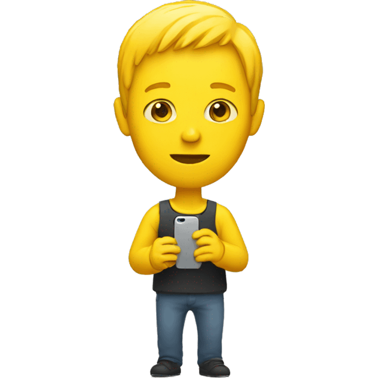 yellow person holding iphone emoji