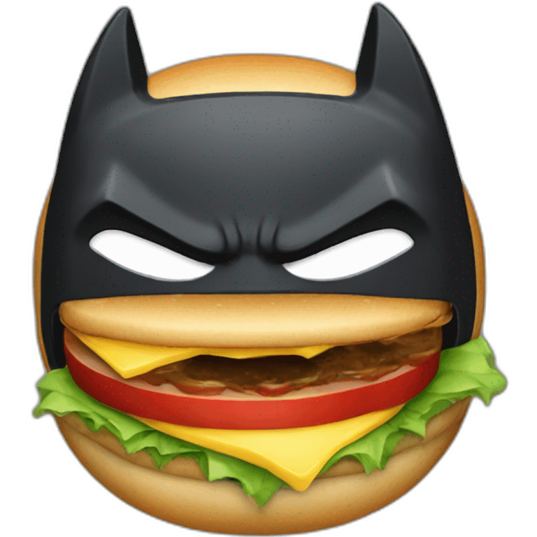 Batman eat hamburger emoji