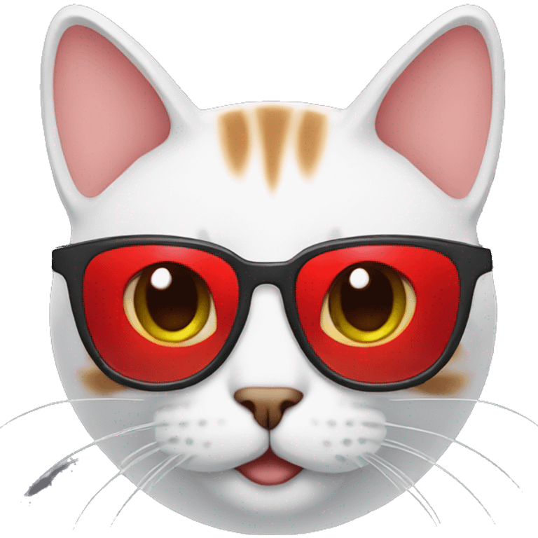 Cat with red glasses emoji