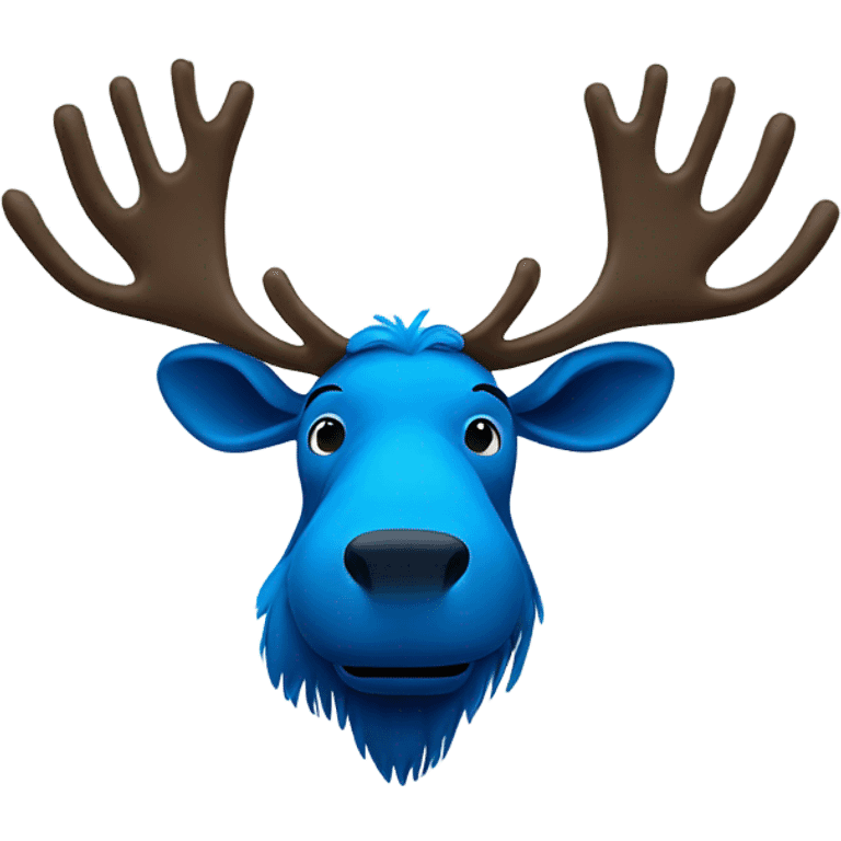 Moose with hands all blue emoji